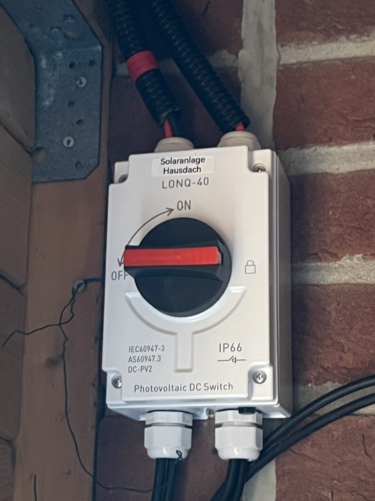 DC-Schalter für Photovoltaikanlage Dach